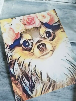 Impresión artística de retrato de perro Chihuahua - Retrato de mascota 8x10 Foto 1 de 2