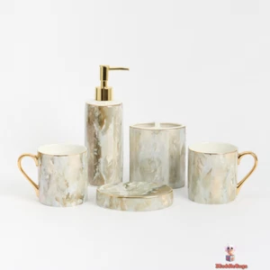 Ceramic Bathroom Essentials Set – Compact and Stylish - Picture 1 of 13