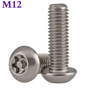 M12 - 1.75 A2 Stainless Steel Torx Button Head Security Bolts Anti Vandal Screws - Picture 1 of 14