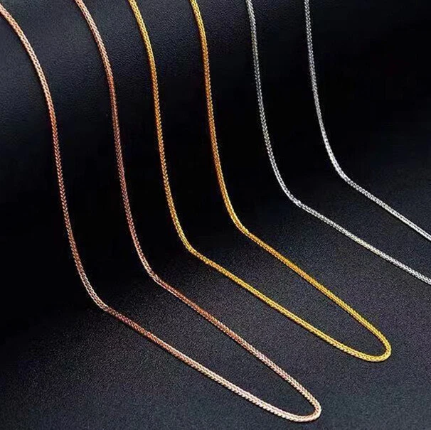 Gold Chains for Women 18K Real Solid Necklace Yellow White Rose 20 inches New - Image 1 of 4