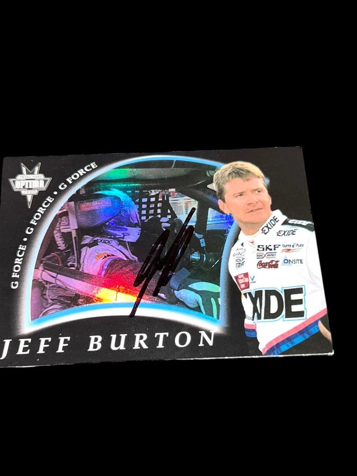 Jeff Burton "THE MAYOR" VINTAGE autographed NASCAR card 2000 PRESS PASS OPTIMA - Image 1 of 1
