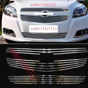 3x For Chevrolet Malibu 2011-2013 Silvery Front Upper Lower Grille Metal Cover - Picture 1 of 1