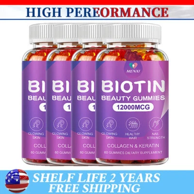 Vitaminas gomosas de biotina y colágeno para cabello, piel y uñas gomosas extra fuertes Foto 1 de 4