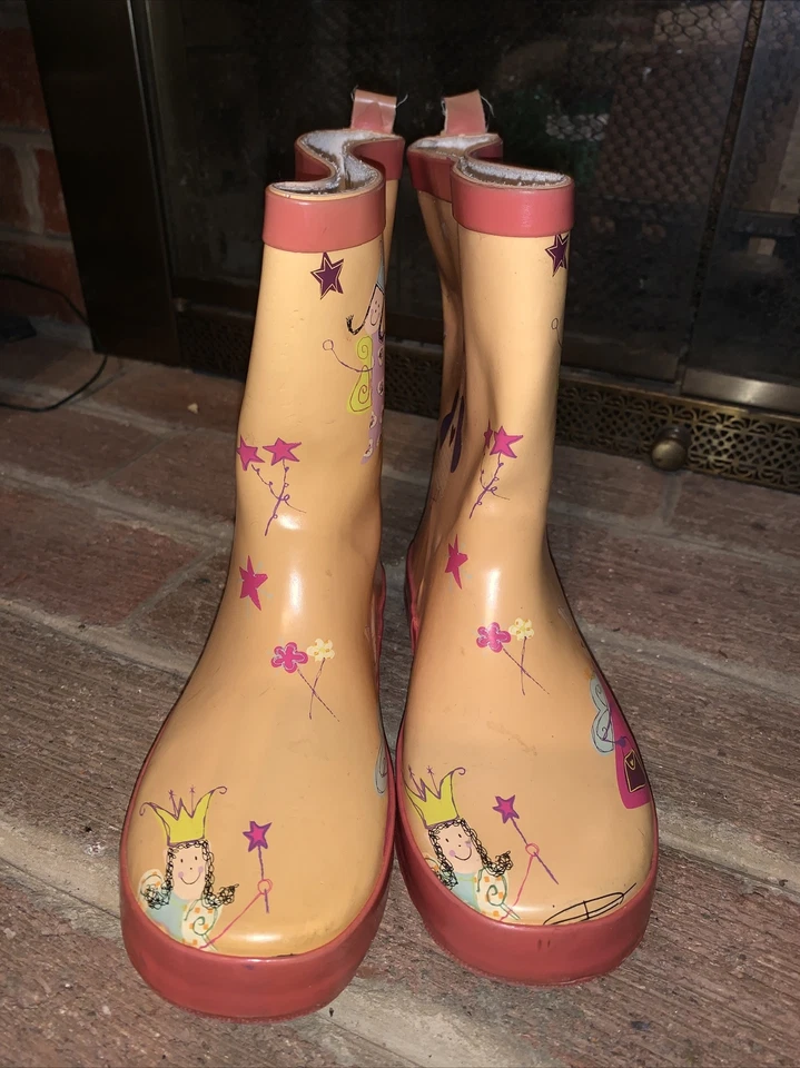 Laura Ashley Girls Rain Galoshes Boots FAIRY PRINCESS Unique Design Sz 3 ❤️tb52 - Image 1 of 4