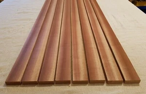 AFRICAN MAHOGANY / SAPELE BOAT DECK SOLID WOOD SLATS - 15MM MULTIPLE SIZES - Picture 1 of 6
