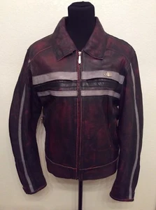 Excellent!! Heine Gericke Women’s Moto/Biker Black/Red Leather Jacket Sz 14 - Picture 1 of 12