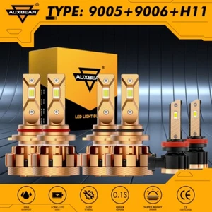 AUXBEAM 9005+9006+H11 Combo LED Headlight & Fog Bulbs For Honda Accord 2006-2012 - Foto 1 di 12