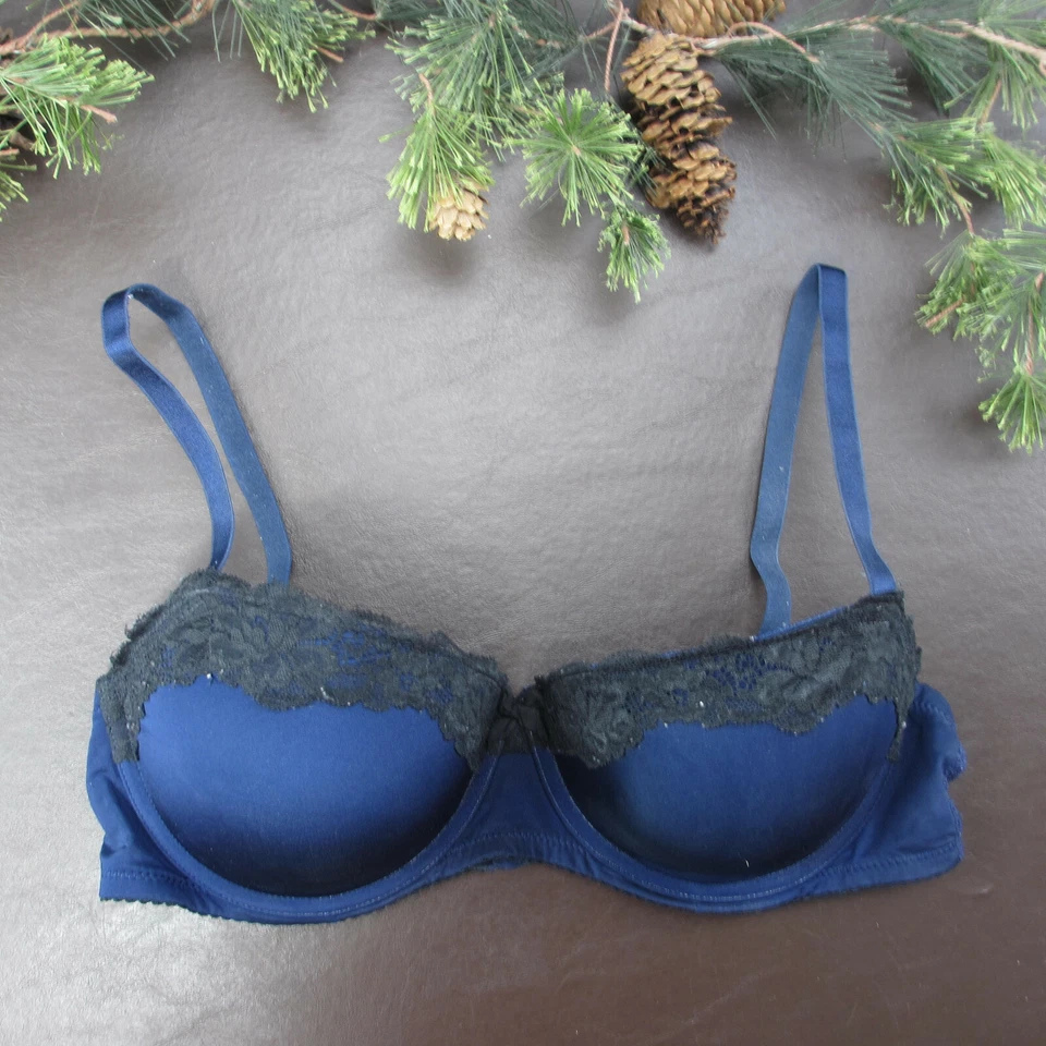 Sujetador Gilligan & O'Malley 36C Azul Encaje Acolchado Con Aros Cierre Ajustable Espalda Foto 1 de 4