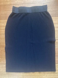 Black Basque Fine-ribbed Elastic-waist Stretch pencil skirt size 8 - Picture 1 of 4