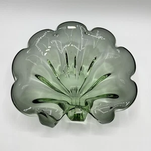 Schwere hochwertige Glas Schale Glaskunst Mehrfarbig Handgefertigt Muschelform - Bild 1 von 10