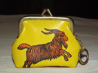 CAVEIRO VINTAGE HORÓSCOPO DINHEIRO FEMININO CAPRICÓRNIO CARNEIRO AMARELO BOLSA MOEDA - Imagem 1 de 4