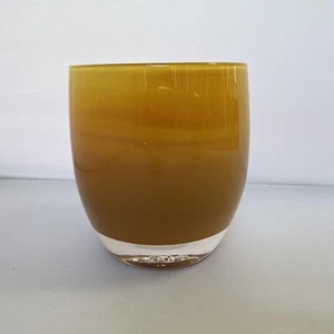 Glassybaby Jane’s Caramel Pre Triskelion Hand Blown Votive Candle Holder - Picture 1 of 7