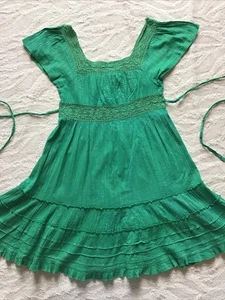 New Look Green Square Neck Neck Shirt Summer Dress - Sz 10 - Picture 1 of 6