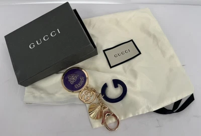Gucci Interlocking GG Gold Plated Key Ring Key Chain Bag Charm Logo Medallion - Image 1 of 4