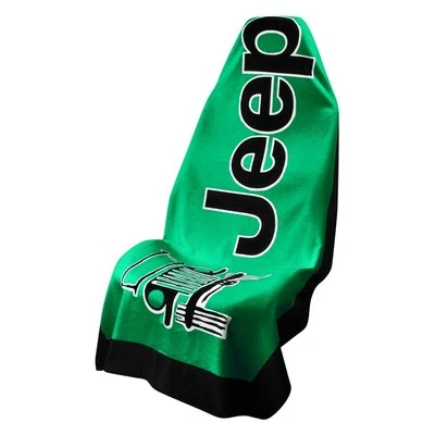Seat Armour T2G100G Towel 2 Go Green Seat Cover w Jeep Wrangler Logo Foto 1 de 4