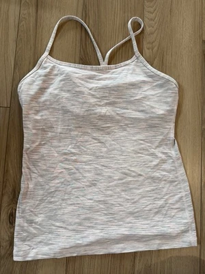 Sujetador Lululemon Power Y Tank Rosa y Gris Rayas Incorporado - SIN ETIQUETA Foto 1 de 4