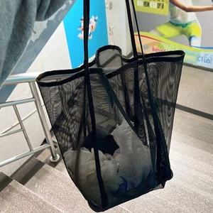 INS Style Mesh Shoulder Bag Large Capacity Mesh Tote Bag Shopping Bag - Picture 1 of 14