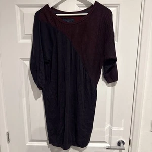 EDC Women’s Purple 3/4 Sleeve Knit Jumper Dress Size Large - Picture 1 of 5