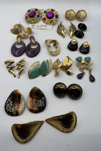 Konvolut 15 Vintage 80er 90er Emaille Ohrringe Retro Sets Omas - Bild 1 von 10