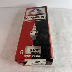 NEW OLD STOCK CHAMPION full box of 8 spark plugs RJ-10Y resistor - Picture 1 of 6