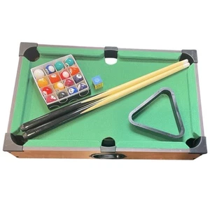 Real Wood Games Table Top Pool Table Game - Mini Pool-Billiard Table 19”x11.9” - Picture 1 of 3