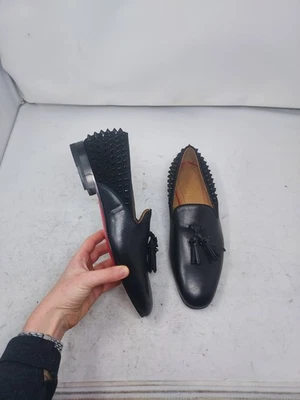 Christian Louboutin EU 41.5 US 8.5 NUEVO PARA HOMBRES Negro Tassilo Spike Borla Mocasín Foto 1 de 4