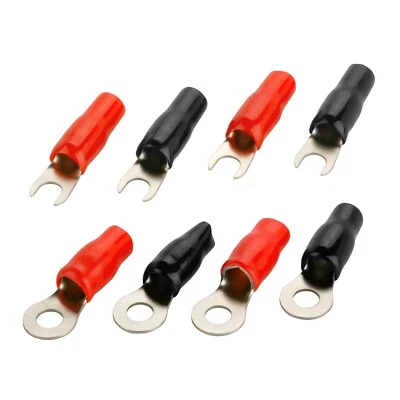 TruConnex TCRTFT-4 4 Gauge Crimp Nickel Plated Barrier Spade and Ring Terminals - Image 1 of 2