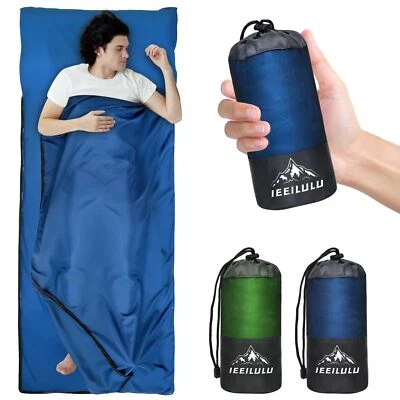 Hüttenschlafsack Baumwolle Reiseschlafsack Ultraleicht Schlafsack mit Zwei We... - Bild 1 von 4