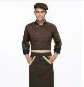 New Unisex Chef Jacket Coat Restaurant Hotel Work Uniform Long Mesh Sleeves DIW - Picture 1 of 11
