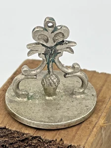 Very Rare 19TH Acorn CENTURY DESK SEAL SILVER Blank Pendent - Picture 1 of 18
