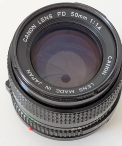 Canon 50mm f/1.4 Prime Lens for Canon FD Mount SLR Film Camera - Picture 1 of 6