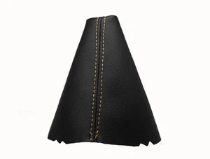 KIA CEED (2007-2012) Cuffia Leva Cambio 100% Vera Pelle - Cuciture Beige - Picture 1 of 1