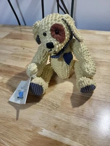 Vintage 1999 Handarbeit Zopfmuster Ghingham Welpe Hund aus Omas Herz - Bild 1 von 8