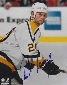 Autographed ROBERT LANG Pittsburgh Penguins 8x10 photo - COA  - Picture 1 of 1