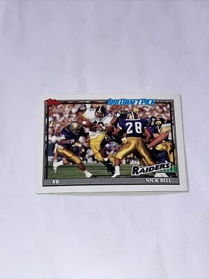 NICK BELL 1991 TOPPS FOOTBALL CARD # 107 - Image 1 of 4