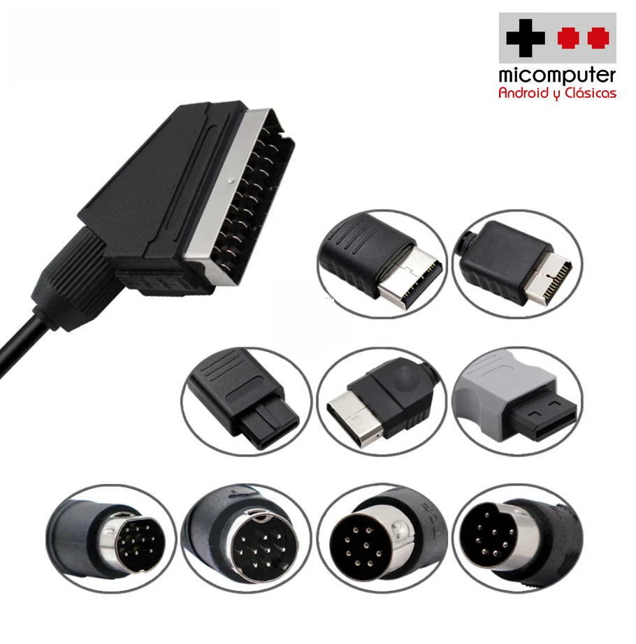 Cable video RGB SCART Sega Mega Drive Nintendo Wii Playstation Saturn Dreamcast - Imagen 1 de 1