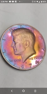 MG'zY 🎩 "1974-S 50¢ D-CAM (Proof) Kennedy-spectacular W.U.P TONED 😤Unmatchable - Picture 1 of 9
