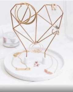 COXET DRAHT HERZ KERAMIK SCHMUCKHALTER & Tablett Schmuck Ring Halskette Armband - Bild 1 von 7