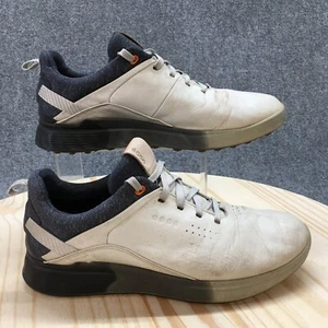 Ecco Shoes Mens 9-9.5 S-Three Gore-Tex Golf Sneakers Gray Blue Leather Lace Up - Picture 1 of 16