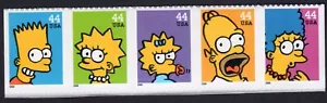 Scott #4399-4403a 44¢ Simpsons Strip of 5 Stamps - MNH Bart 1st - Picture 1 of 1