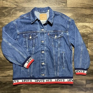 Levi's Trucker Jacke Baggy Sport Tape Blau Denim Jeans Unisex LARGE - Bild 1 von 17