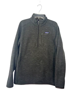 Pullover Patagonia Para Hombre 1/4 Cremallera Gris/Marrón Manga Larga Talla L Forrado de Vellón - Imagen 1 de 8