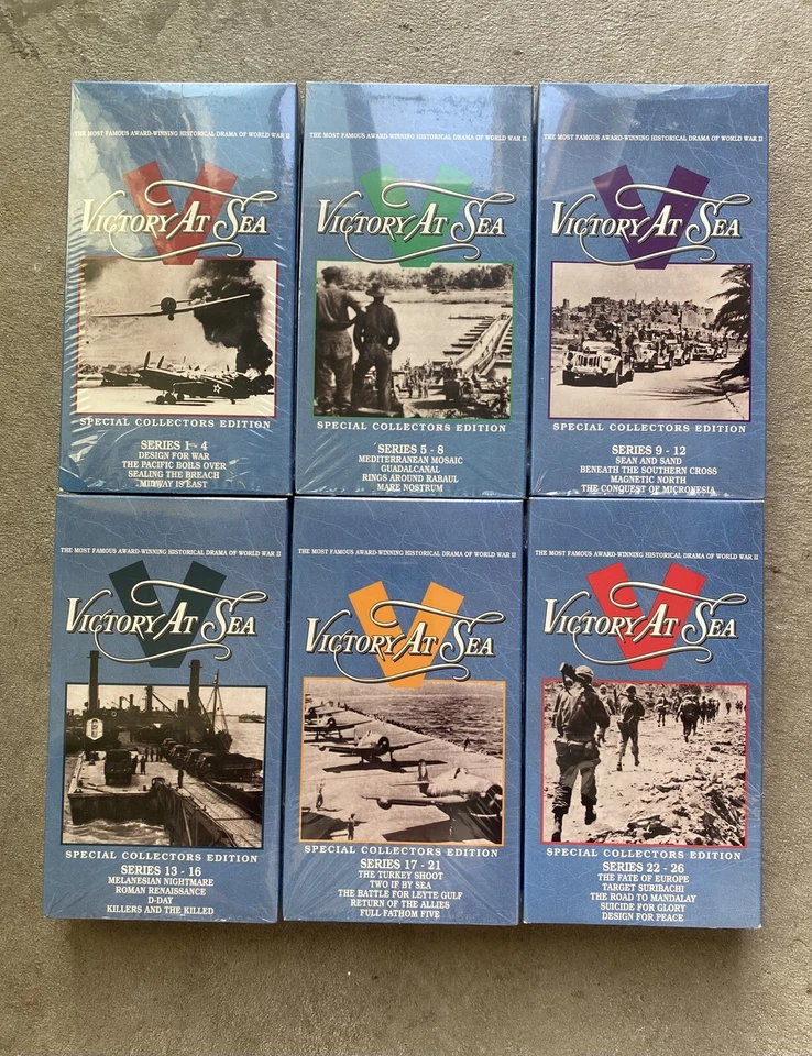 Victory At Sea 6 VHS Tape Box Set WWII Navy Vol. 1-6 Series 1-26 Collectors - Image 1 of 3