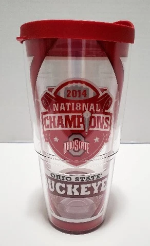 Ohio State Buckeyes 2014 National Champions Cup Tervis 24oz  Tumbler w/ Lid Cover
