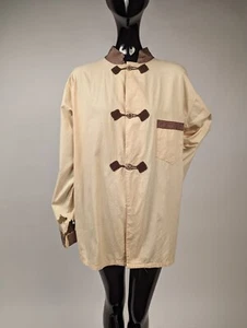 ANTIQUE MEN’S 1930’S COTTON PAJAMA TOP W FROG CLOSURE - Picture 1 of 7