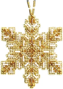 Mill Hill Counted Cross Stitch Kit - Golden Snowflake - 2.75"x3.25" New! - Picture 1 of 1