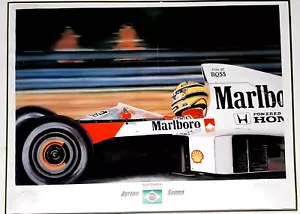 Ayrton Senna McLaren MP4/4 Racing Limited Edition Zsolt Nagy Signed Print - Bild 1 von 8