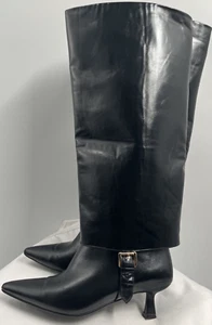 Botas de vestir negras VAILA Monica pantorrilla ancha punta talla 11 de EE. UU. - Imagen 1 de 13