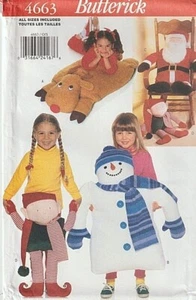 CHRISTMAS PILLOW PALS - SANTA, REINDEER, SNOWMAN, & ELF! Butterick 4663 - Picture 1 of 2