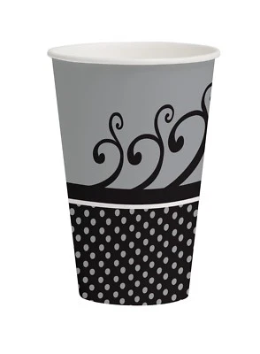 Silver Cups Gray Chic Wedding Beverage Paper Cups 12oz 8 Count - Image 1 of 2
